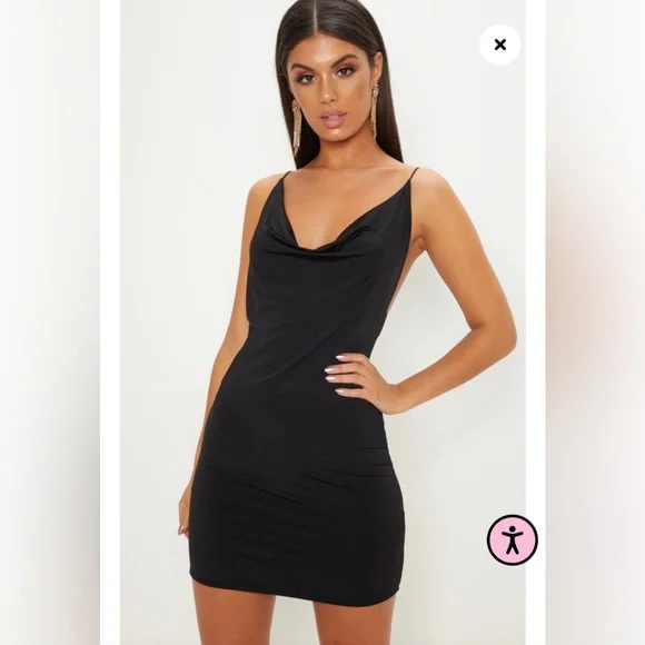 Slinky Cow Neck Scoop Back Ruched Bodycon Dress - Size 6 - Picture 1 of 6